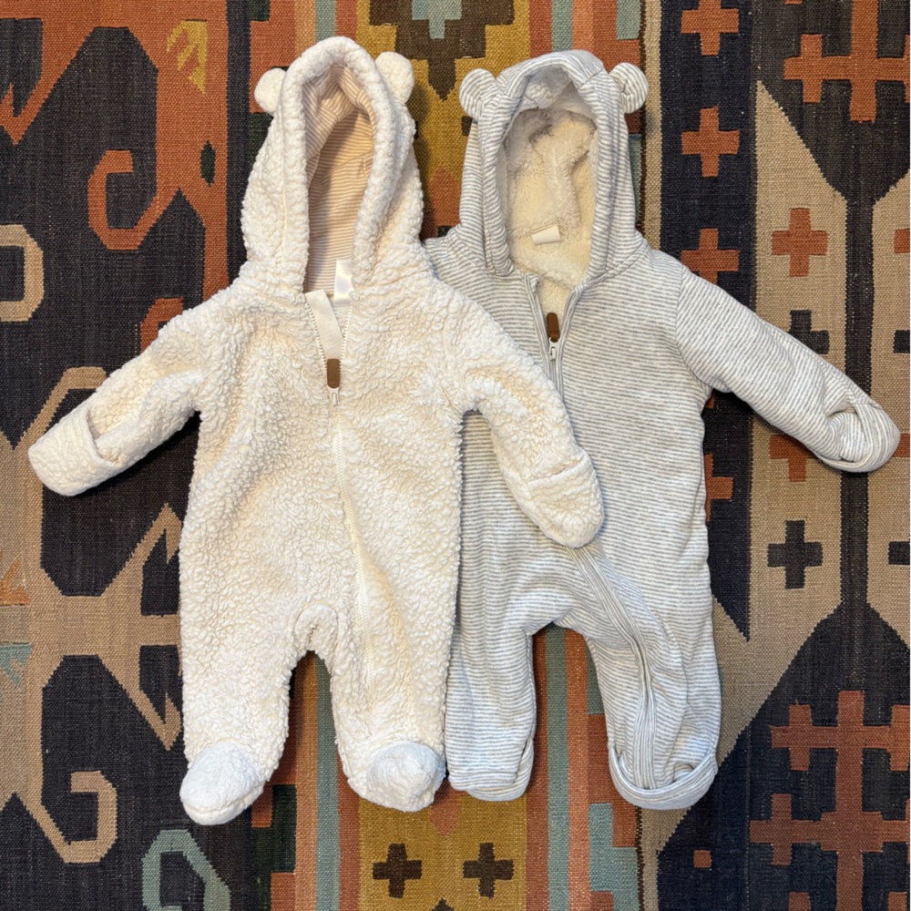 Newborn Fleece Sherpa Baby Footies